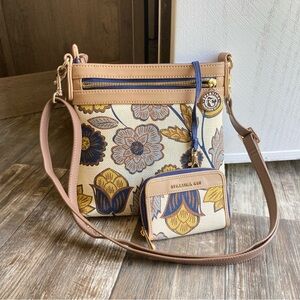 Spartina 449 Daukuskie Island Linen and Leather Purse/Bag with Wallet